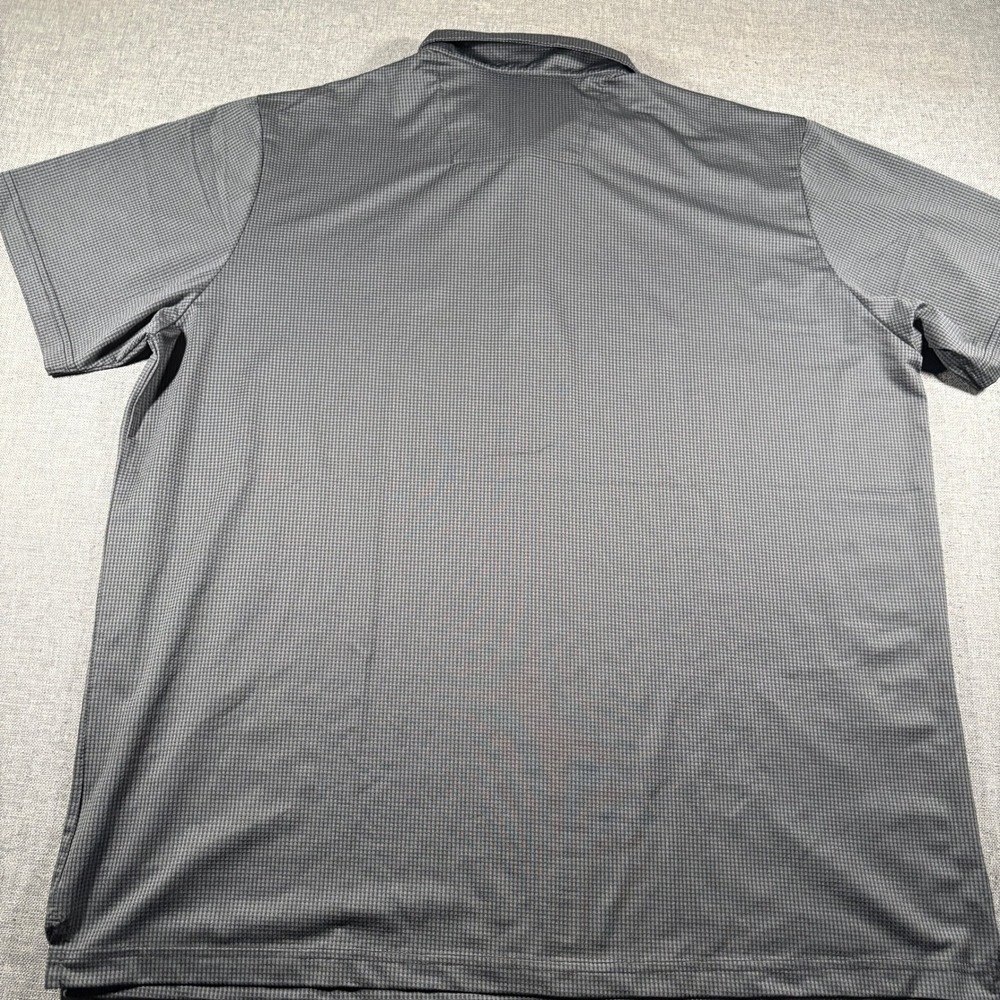 Antigua Polo Shirt Mens XXL Grey Charlotte FC Soccer Micro Check Short Sleeve - Picture 3 of 9
